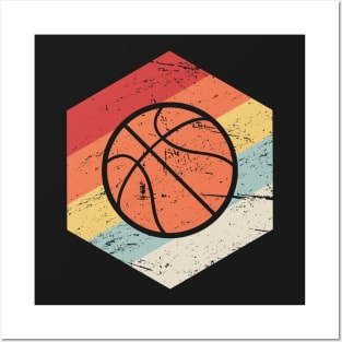 Retro 70s Basketball Icon Posters and Art